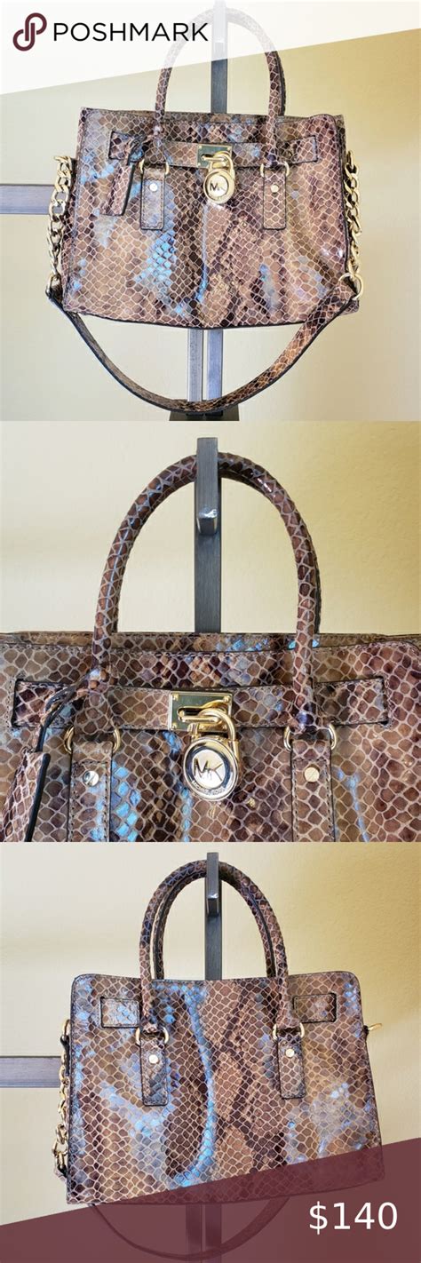 Michael Kors Snakeskin Hamilton Satchel Michael Kors Michael Kors