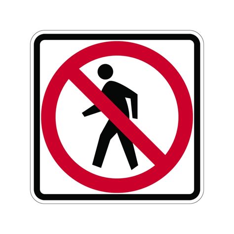 No Pedestrian Crossing Symbol R9 3 Advanced Sign