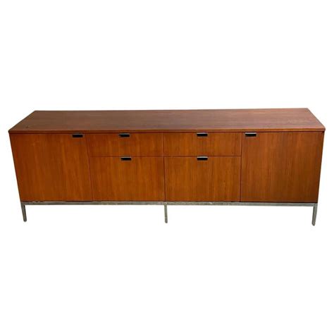 Black Vintage Mid Century Modern Credenza In The Style Of Florence