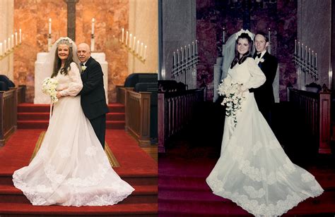 Celebran años de casados con fotos idénticas a las del día de su boda