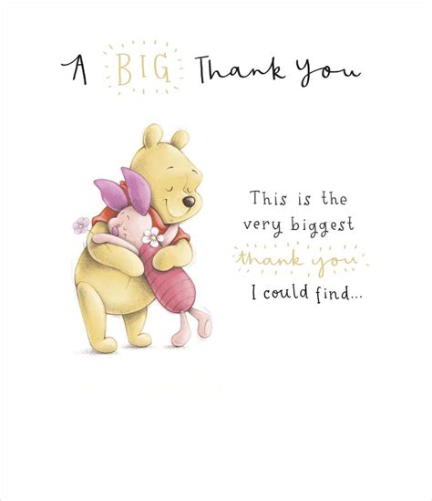 Disney Pooh Bear And Piglet A Big Thank You Greeting Card Cards