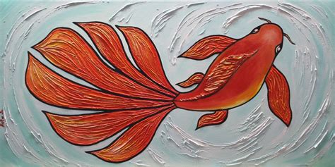 Koi Fish Large Abstract Textured Painting Artfinder
