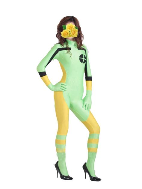 Rogue Cosplay Costumes X Men Spandex Lycra Zentai Rogue Costume For