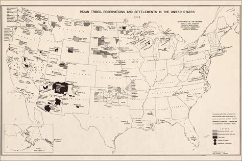 24x36 Gallery Poster 1939 Map Of Native American Indian Tribe