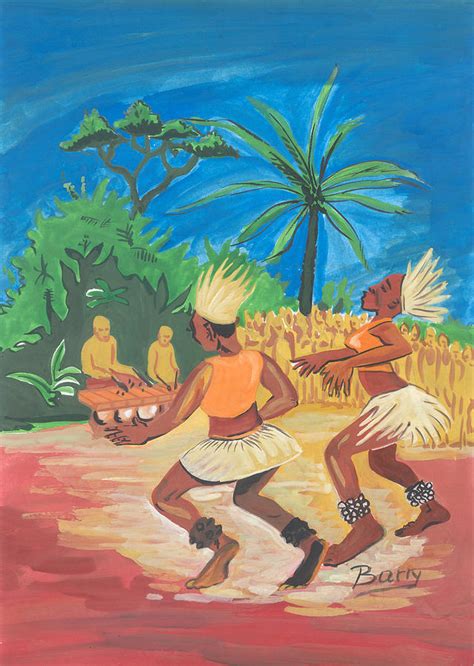 Bikutsi Dance 2 From Cameroon Painting By Emmanuel Baliyanga Fine Art