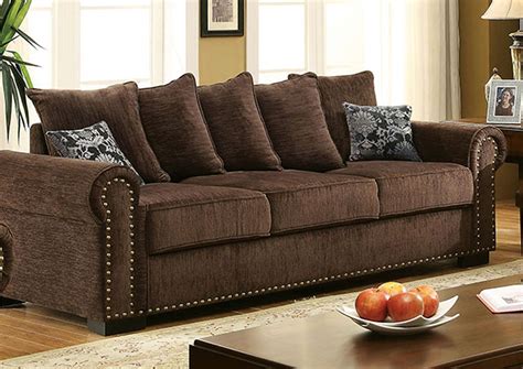 Best Buy Furniture And Mattress Rydel Brown Chenille Sofa Wpillows