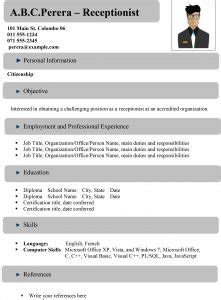 New curriculum vitae format zrom tk in sri mychjp. Free Download CV Format for Receptionist in Sri Lanka