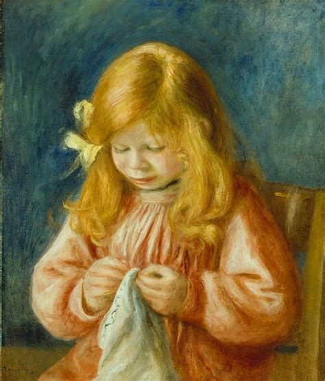 Jean Renoir Sewing Painting Pierre Auguste Renoir Oil Paintings