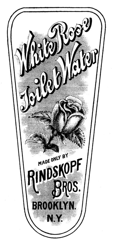Vintage Clip Art Rose Toilet Water Label The Graphics