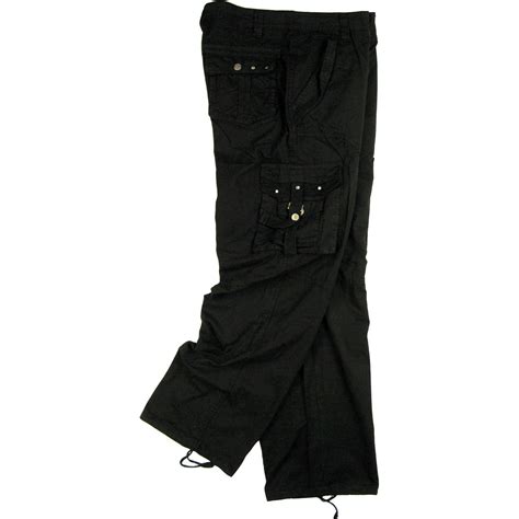 Stonetouch Mens Military Style Plus Size Cargo Pants 46x32 Black Color