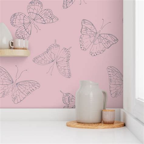 Metamorphosis Pink Large Wallpaper Spoonflower