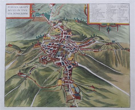 Perugia Braun And Hogenberg In 2021 Pictorial Maps Perugia Old Maps