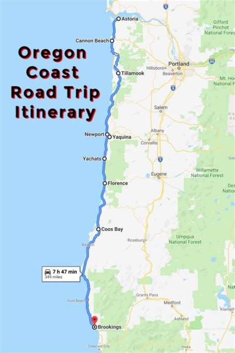 Oregon Coast Towns Map