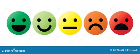 Basic Emoticons Set Three Facial Expression For Feedback Positive