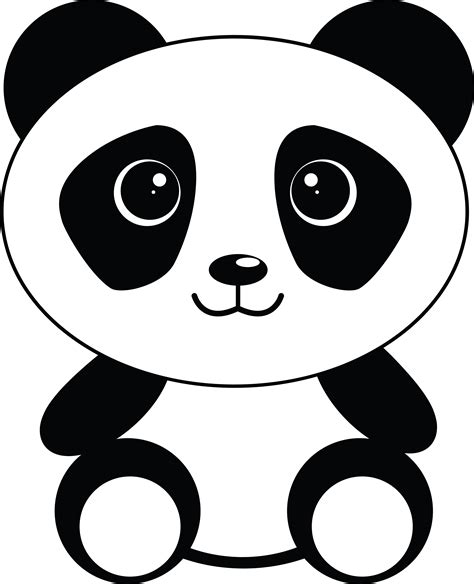 Black And White Cartoon Panda Bocil