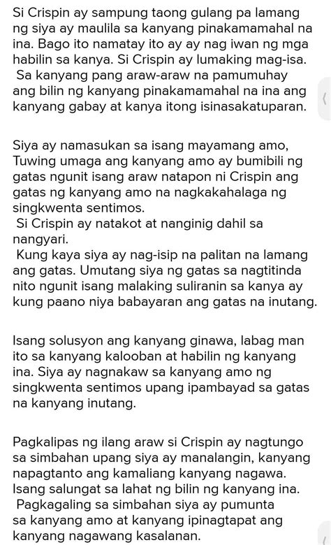 Saglit Na Kasiglahan Sa Maikling Kwento Ng Habilin Ng Ina Non Sense