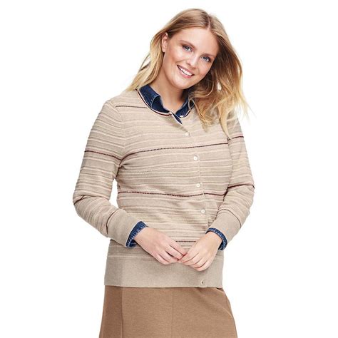 Lands End Womens Plus Size Supima Cotton Cardigan Sweater