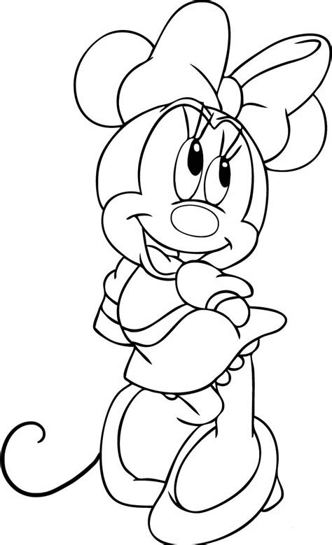 Dibujos De Minnie Mouse Sin Colorear Para Rellenar A Color Minnie