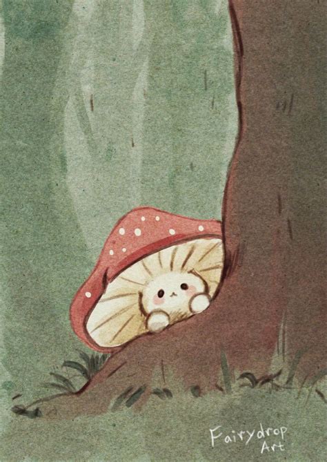 Cute Cottage Core Pfp Or Wallpaper 🍄🍃 Рисунки грибов Артбуки