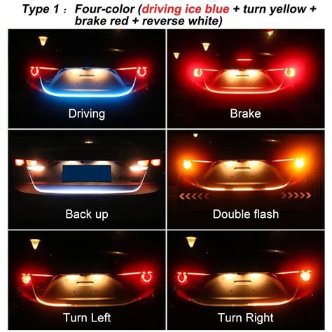 Car Rear Trunk Tail Led Strip Lighting Light Dynamic Streamer Warning