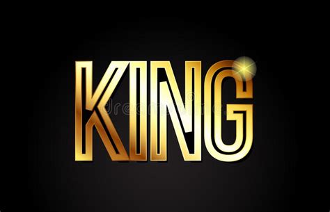 King Word Text Typography Gold Golden Design Logo Icon