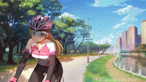 desktop wallpaper riding bike anime girl hd image picture background 9 geov