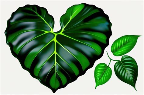 Premium Ai Image Heart Shaped Dark Green Leaves Of Philodendron