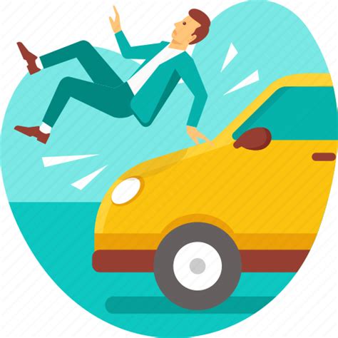 Accident Car Crash Death Insurance Man Risk Icon