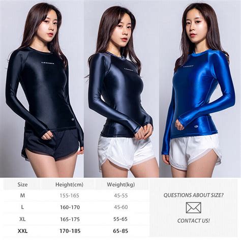 Leohex Women Shiny Glossy Swimwear Top Surfing Bathing Suit Long Sleeve Shirt Ebay