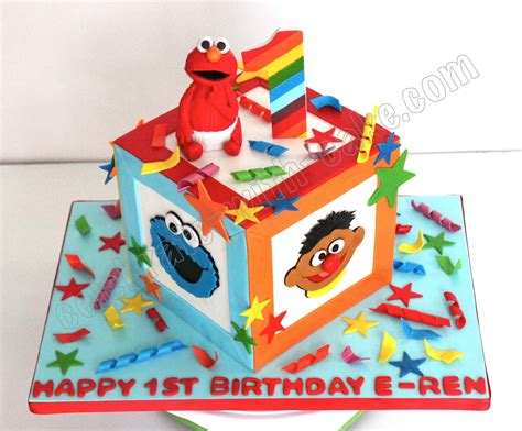 Celebrate With Cake 1st Birthday Sesame Street Baby Block Cake
