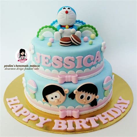 Doraemon ♡ Design Fondant Cake Cake Baby Birthday Cakes Party Cakes