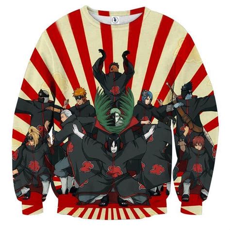 Naruto Akatsuki Funny Group Pose Design Anime Sweatshirt