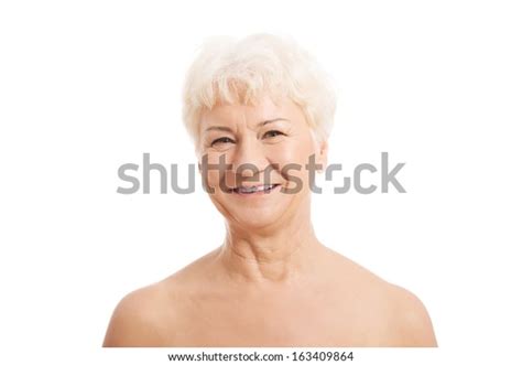 Old Nude Womans Head Shoulders Isolated Stock Photo 163409864