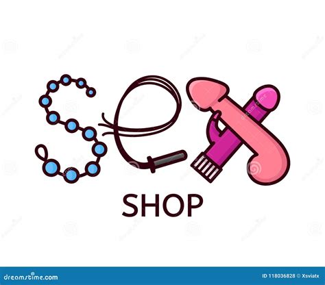 Diseño Del Logotipo De La Tienda Del Sexo Letras Del Sexo Ilustración Del Vector Ilustración