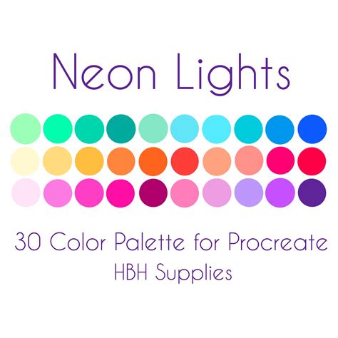Neon Lights Palette Digital Color Palette Procreate Palette | Etsy in 2021 | Neon colour palette ...