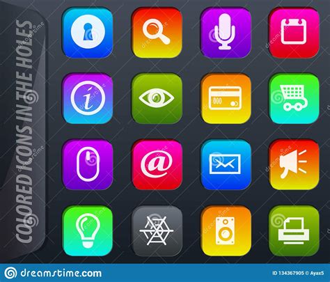 User Interface Icons Set Stock Vector Illustration Of Interface