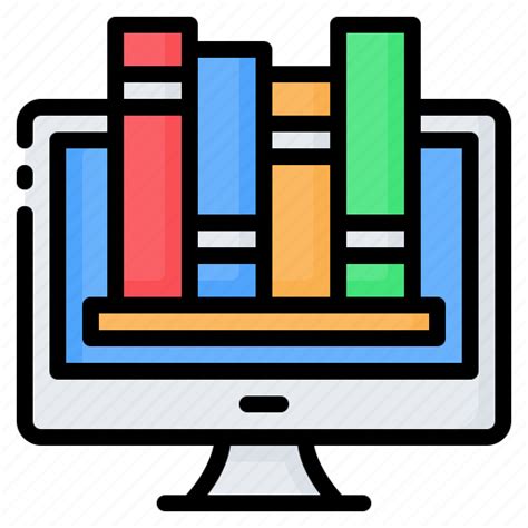 Book Computer Digital Ebook Library Monitor Online Icon