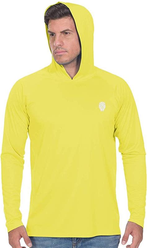 Men Spf Shirts Sun Hoodie Yellow Clothing Mens Shirts