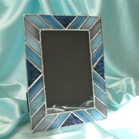 Shades Of Blue 4 X 6 Stained Glass Picture Frame