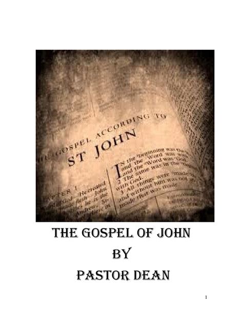 Critical Introduction Of The Book Of John By Pastor Dean By Book Issuu