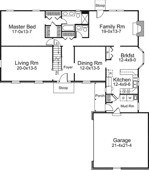 4 bedroom floor plans allow for flexibility and specialized rooms like studies or dens guest rooms and in law suites. Ranch House Plan - 4 Bedrooms, 2 Bath, 2518 Sq Ft Plan 77-592