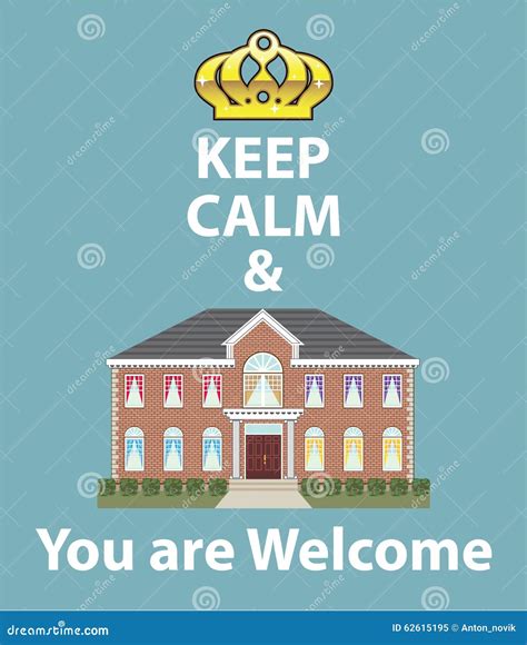 Keep Calm And You Are Welcome Vector Stock Vector Illustration Of