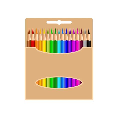Box Of Colored Pencils Isolated On White Background Colored Pencils