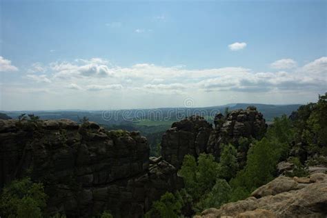 View On Elbe Sandstone Mountains Stock Photo Image Of Stones Rocks