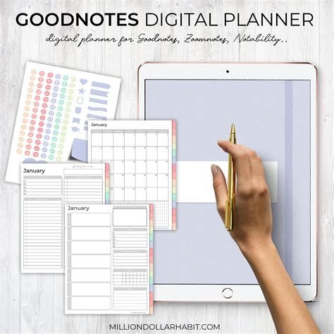 Digital Weekly Planner For Ipad And Android Goodnotes Weekly Planner