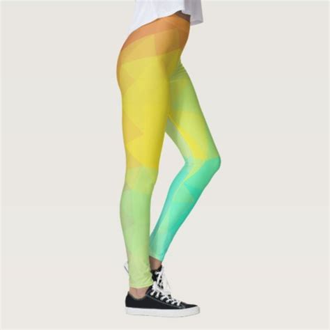 Lovegeo Abstract Geometric Design Rainbow Heart Leggings Zazzle