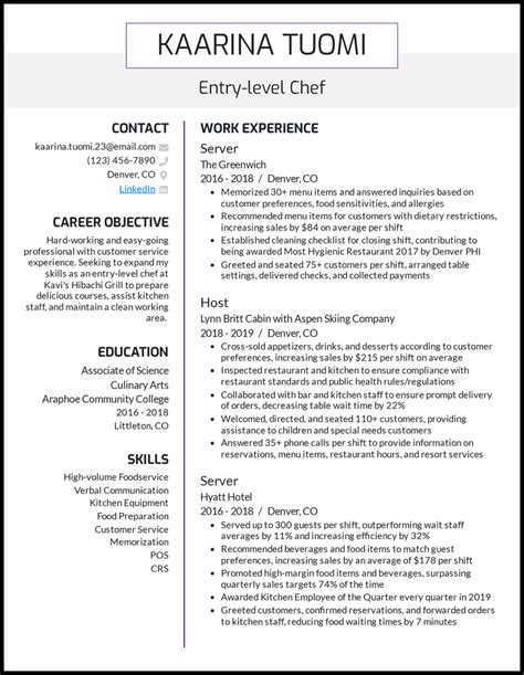 7 Chef Resume Examples To Get You Hired In 2024