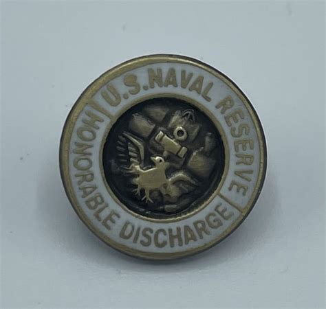 U S Naval Reserve Honorable Discharge Pin Tin Can Sailors
