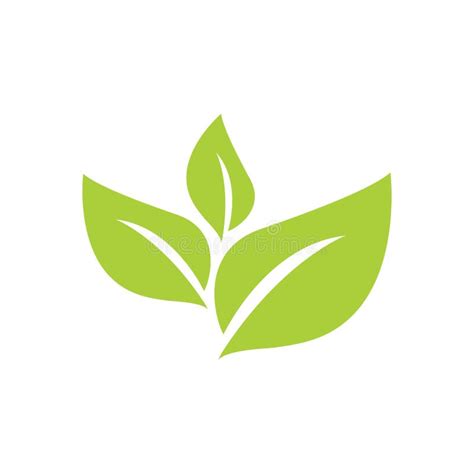 Agriculture Botany Green Circle Tea Leaf Vector Logo Design Stock