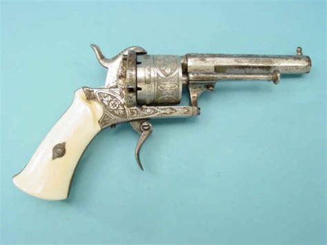 Priced In Auctions Engraved Lefaucheux Type Pinfire Revolver With